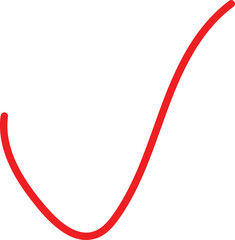 Hand drawn red curved line shape. best doodle use for patterns, social media post, object, background and elements.