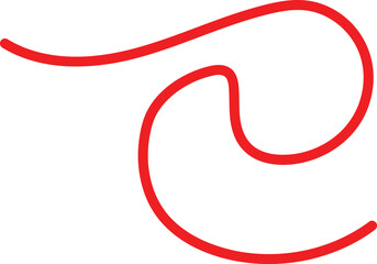 Hand drawn red curved line shape. best doodle use for patterns, social media post, object, background and elements.
