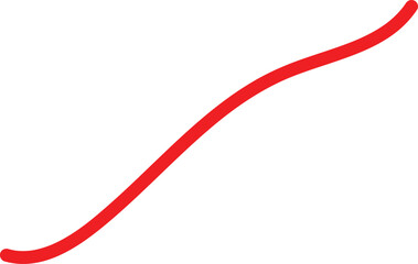 Hand drawn red curved line shape. best doodle use for patterns, social media post, object, background and elements.