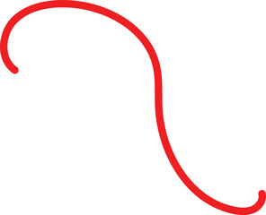 Hand drawn red curved line shape. best doodle use for patterns, social media post, object, background and elements.