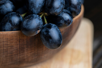 Blue grapes grown in a home vineyard