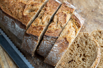 Dark wheat loaf of bread