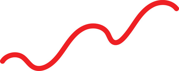 Hand drawn red curved line shape. best doodle use for patterns, social media post, object, background and elements.