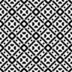 Geometric pattern in ethnic style. Seamless background  with  abstract shapes. Black and white wallpaper. Abstract background  with Repeating pattern for decor, textile and fabric.