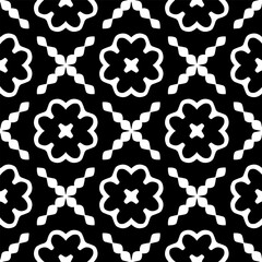 Geometric pattern in ethnic style. Seamless background  with  abstract shapes. Black and white wallpaper. Abstract background  with Repeating pattern for decor, textile and fabric.