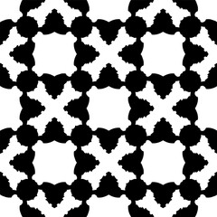 Geometric pattern in ethnic style. Seamless background  with  abstract shapes. Black and white wallpaper. Abstract background  with Repeating pattern for decor, textile and fabric.