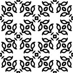 Geometric pattern in ethnic style. Seamless background  with  abstract shapes. Black and white wallpaper. Abstract background  with Repeating pattern for decor, textile and fabric.