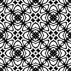 Geometric pattern in ethnic style. Seamless background  with  abstract shapes. Black and white wallpaper. Abstract background  with Repeating pattern for decor, textile and fabric.