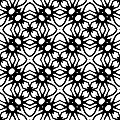 Geometric pattern in ethnic style. Seamless background  with  abstract shapes. Black and white wallpaper. Abstract background  with Repeating pattern for decor, textile and fabric.