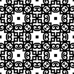 Geometric pattern in ethnic style. Seamless background  with  abstract shapes. Black and white wallpaper. Abstract background  with Repeating pattern for decor, textile and fabric.