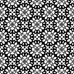 Geometric pattern in ethnic style. Seamless background  with  abstract shapes. Black and white wallpaper. Abstract background  with Repeating pattern for decor, textile and fabric.