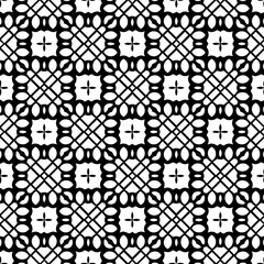Geometric pattern in ethnic style. Seamless background  with  abstract shapes. Black and white wallpaper. Abstract background  with Repeating pattern for decor, textile and fabric.
