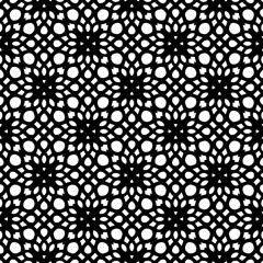 Geometric pattern in ethnic style. Seamless background  with  abstract shapes. Black and white wallpaper. Abstract background  with Repeating pattern for decor, textile and fabric.