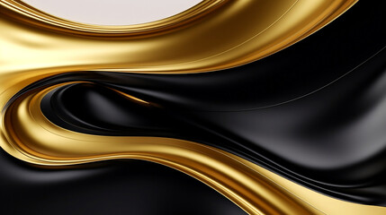 Luxury gold and black liquid background , fluid splash, swirl on white. Luxury golden flow. luxus gold background dynamic flow wave 3d
