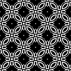 Geometric pattern in ethnic style. Seamless background  with  abstract shapes. Black and white wallpaper. Abstract background  with Repeating pattern for decor, textile and fabric.