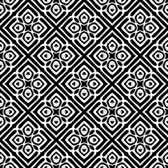 Geometric pattern in ethnic style. Seamless background  with  abstract shapes. Black and white wallpaper. Abstract background  with Repeating pattern for decor, textile and fabric.