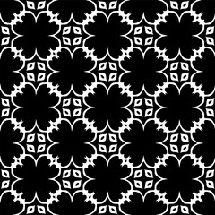 Geometric pattern in ethnic style. Seamless ornament  with  abstract shapes. Black and white wallpaper. Abstract background  with Repeating pattern for decor, textile and fabric.