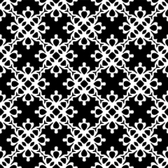 Geometric pattern in ethnic style. Seamless ornament  with  abstract shapes. Black and white wallpaper. Abstract background  with Repeating pattern for decor, textile and fabric.
