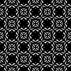 Geometric pattern in ethnic style. Seamless ornament  with  abstract shapes. Black and white wallpaper. Abstract background  with Repeating pattern for decor, textile and fabric.