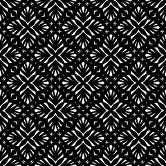 Geometric pattern in ethnic style. Seamless ornament  with  abstract shapes. Black and white wallpaper. Abstract background  with Repeating pattern for decor, textile and fabric.