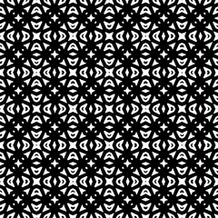 Geometric pattern in ethnic style. Seamless ornament  with  abstract shapes. Black and white wallpaper. Abstract background  with Repeating pattern for decor, textile and fabric.