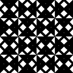 Geometric pattern in ethnic style. Seamless ornament  with  abstract shapes. Black and white wallpaper. Abstract background  with Repeating pattern for decor, textile and fabric.