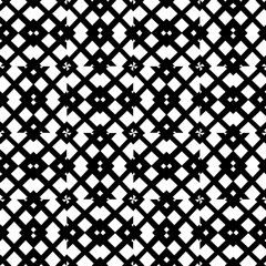 Geometric pattern in ethnic style. Seamless ornament  with  abstract shapes. Black and white wallpaper. Abstract background  with Repeating pattern for decor, textile and fabric.
