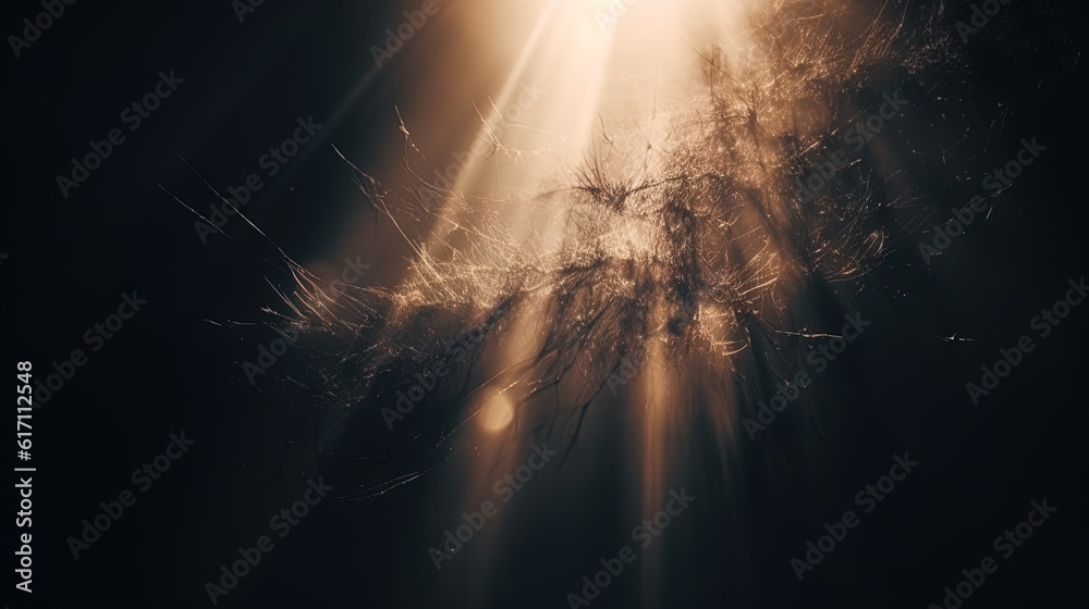 Poster Dust rays background. God rays in the textured air. Generated AI.
