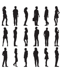 Black, Men and Women Mix collection, silhouette, vector, isolated, symbols on white background