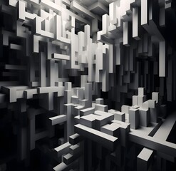 abstract background with cubes,building, AI generated