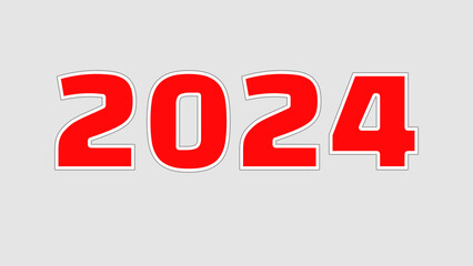 Happy New Year 2023. Red paper numbers on white background. Holiday greeting card design.