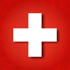 Swiss National Day greeting card. Vector banner with the grunge flag of Switzerland. August 1 - important day.
