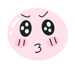 Slime - pink cute emoji sticker with face expression 
