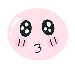 Slime - pink cute emoji sticker with face expression 
