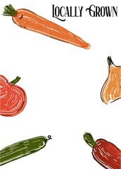 Locally Grown Farmer's Market Themed Baby Shower Background Template for invitation, thank you card, games and all you need to decor party