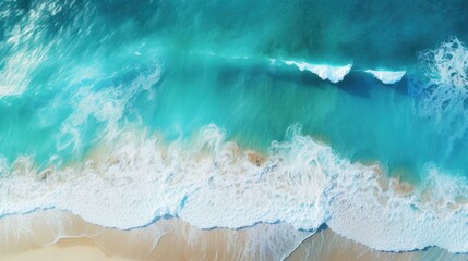 Fototapeta na wymiar Aerial Symphony: Drone Photography Capturing the Majestic Ocean Waves, Generative AI
