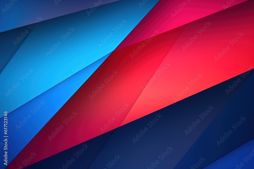 Wall mural abstract colorful background with triangles. red blue abstract angled background. generative ai