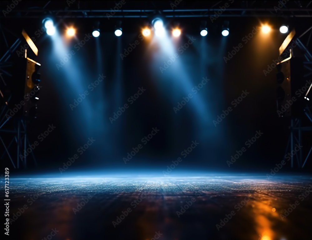 Canvas Prints lights on stage. spotlight shines on the stage. spot lighting on the stage. generative ai