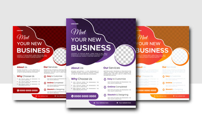 professional creative unique flyer design horizontal simple clean template vector design, layout in rectangle size.