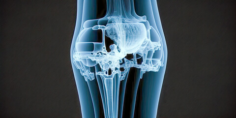 An X-ray image of the knee - Generative AI - obrazy, fototapety, plakaty