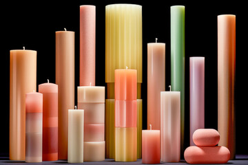 Obraz premium A detailed photo of a set of candles - Generative AI