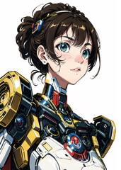 Girl with AI Robot Suit 