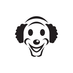 Clown character logo icon, vector illustration design template.