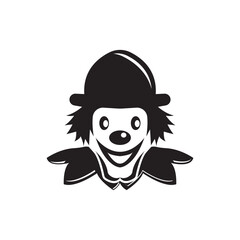 Clown character logo icon, vector illustration design template.