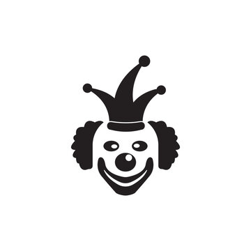 Clown character logo icon, vector illustration design template.