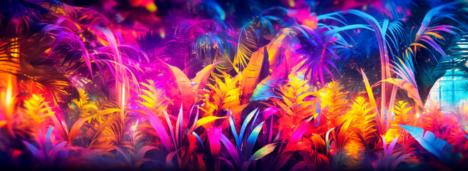 background,floral banner, multi color, nature, wide format, poster, pattern, generative ai