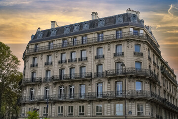 Paris, beautiful building place Saint-Augustin, in the 8e arrondissement, a luxury district 
