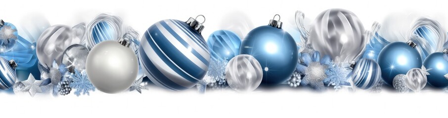 Christmas decoration balls on white background, christmas decoration. Generative AI