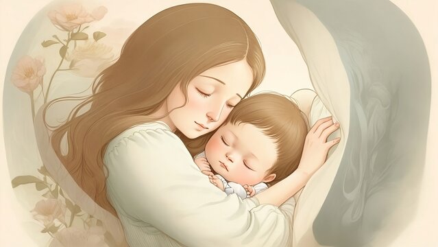 Whimsical Wonders: Illustrated Magic between Mother and Baby