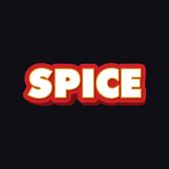 Spice letter 3d Style Typography vector template